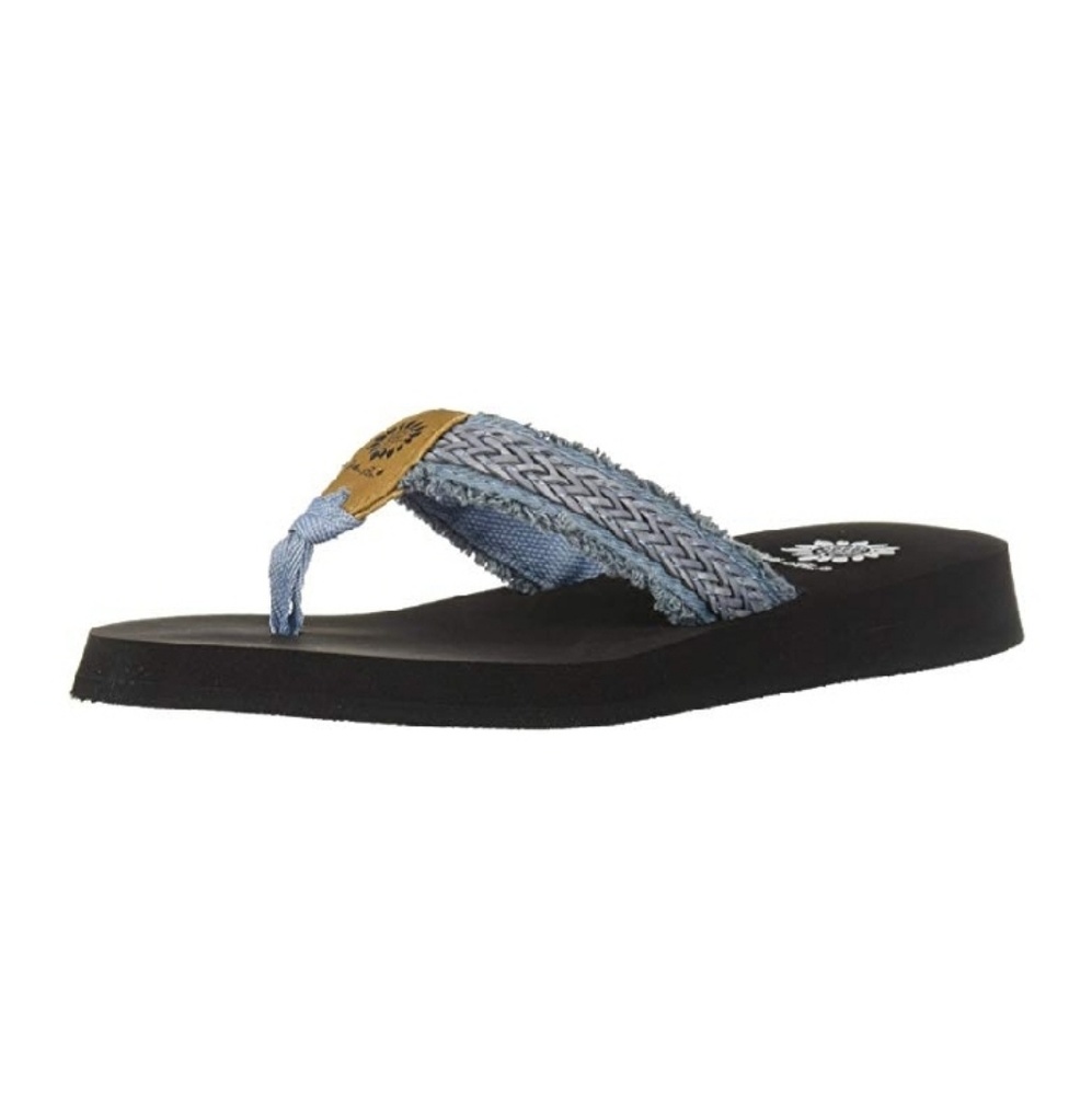 Yellow Box FIANNI DENIM FLIP FLOPS MEDIUM WIDTH NEW IN BOX
